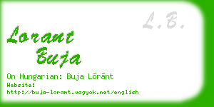 lorant buja business card